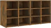 vidaXL 2X Shoe Cabinets Living Room Bedroom Hallway Wall Mounted Shoe Storage Organiser Shoe Shelf Rack Holder Cupboard Furniture Smoked Oak