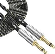 FEMORO Instrument Cable 10 ft 2 Pack, Electric Guitar Cable 22AWG AMP Cord, 1/4 Inch Audio Chord 6.35mm TS Straight Guitar Cords Support Bass Amplifier AV Receiver Piano Keyboard Mixer Microphone