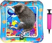 Water Play Mat - Indoor Chill Pad | Water Sensory Mat | Foldable Washable Interactive Mats for Animal Pet Puppy Water Play Indoor Outdoor Summer