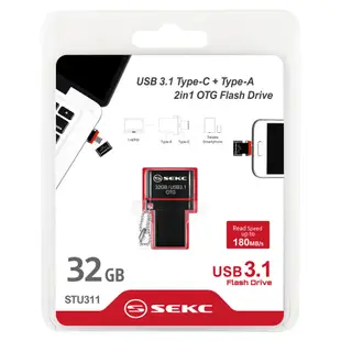 【SEKC】STU311 USB3.1 Type-C OTG 32GB手機平板雙頭隨身碟