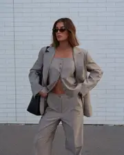 [Jag] Jag Women's Gia Relaxed Blazer In Mushroom Neutrals Size 16 16 Neutrals