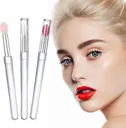[ELESDA] Silicone Lip Applicator Set - 3PCS Retractable Lip Gloss Balm & Eyeshadow Brush Applicators