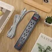Power Strip Surge Protector, 2 USB PortsType C, 6 Ft Extension Cord Mountable