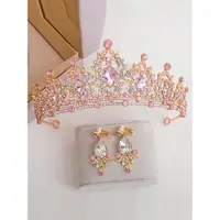 在飛比找ETMall東森購物網優惠-兒童公主粉色高端水晶走秀皇冠