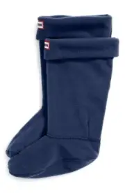 NEW Hunter Original Kids Fleece Welly Boot Socks Navy US Size XL (4-6)