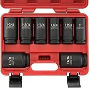 Neiko 02461A 3/4" Drive Deep Impact Socket Set with Carrying Case, 1-1-1/2" | 8 Piece | CR-V Steel