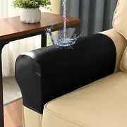 Sofa Armrest Cover Ultra Thick and Soft PU Leather Stretch Sofa Arm Cover for Recliners Sofas Chairs Loveseats Elastic Waterproof Furniture Armrest Protector f