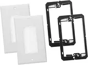 Angoily 1 Set American Threading Panel Switch Plates Electric Wire Wires Wall Plates Plate Display Wall Brush Panel for Cables Brush Cable Entry Plate Brush Cable Pass-Through White Abs