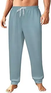 [Generic] Men's Sweatpants, Deep Soft Blue Gray-198, Polyester Joggers, Sweatpants Jogging Pants for Workout Running