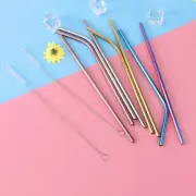 11 Pcs Drinking Straw Metal Foldable Drinking Straw Reusable Beverage Straw