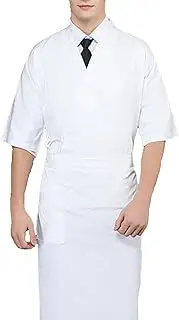 [KGVSLIXYT] Sushi Chef Coat, Japanese Chef Jacket Cotton Unisex Sushi Kimono Workwear Black & White Multiple Sizes