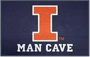 FANMATS 14640 Illinois Illini Man Cave Starter Mat Accent Rug - 19in. x 30in. | Sports Fan Home Decor Rug and Tailgating Mat