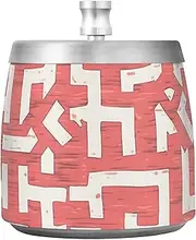White and Red Maze Pattern Ashtray with Lid for Patio Balcony Indoor, Odorless Windproof Cigar Ashtray Holder or Home Garden Decor
