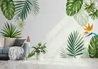3D Tropical Leaf Fresh Self-adhesive Removeable Wallpaper Wall Mural