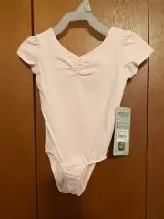 Girls Danskin Now XS 2-3 Cap Sleeve Leotard Pink Front Liner 39-41 1/2"
