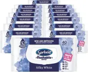 Sorbent Silky White Flushable Wipes 40 Sheets (Pack of 14) AU Free Ship
