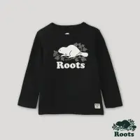 在飛比找momo購物網優惠-【Roots】Roots小童-炫光系列 海狸LOGO長袖T恤