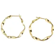 ANYCO Earrings Gold Plated Minimalist Round Circle Rotating Twist Stud For Women Girl Perfect Fashion Stylish Accessories Jewelry Gifts