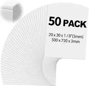 Frienda 50 Pack Foam Boards 1/8 Inch Thickness Foam Poster Boards for Presentation Board for School Crafts Office Art Projects(White,20 x 30 Inch)