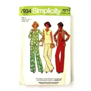 Vintage 1977 Half Size Pants Top & Shirt Simplicity Pattern 7934 Uncut FF