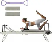 Compact Pilates Reformer,Folding Reformer Pilates Machine Portable Exercise Equipment for Home Studio Gym Yoga
