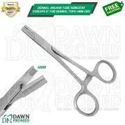Dermal Anchor Tube Hemostat Forceps 5" Dermal Tops 4mm Body Piercing German Gr