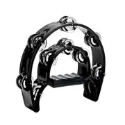 Tambourine Double Row Metal Jingles Hand Held Percussion Half-Moon
