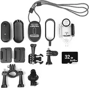 Nutriess 1080P Sports Camera 120 Degree Wide Angle Video Camera Magnetic Lanyard Back Clip Water Safe Case for Outdoor Adventures (White)