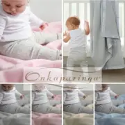 Onkaparinga Australian Wool Soft Baby Cot Blanket | Blue, Silver, Pink, Cream