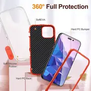 Shockproof Protective iPhone 15 Pro with Stand - Transparent
