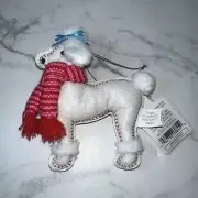 Target Wondershop Felt Poodle Wearing Scarf Dog Fabric Ornament 2023
