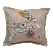 NEW Handmade Leaping Bunny Pillow Vintage English Quilt Old Chenille Bedspread