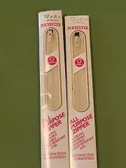 MIP Zipper Set 2 12" 30 CM Natural 256 Polyester Coats Clark Sewing Instructions