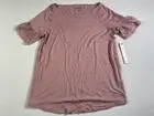 CATHERINE MALANDRINO Mauve T-Shirt XS 95% Rayon & 5% Spandex