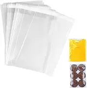 A4 Clear Self-adhesive Bags 100 Pack, 22x35CM Cellophane Bags, A4 Cello Bag OPP for Cookies, Clear Envelopes, Sealable Packaging Bag for Clothes, Cards, Pictures, Sweets