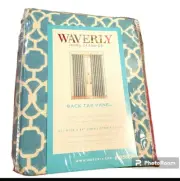 Waverly Home Classic Lovely Lattice Teal and White Rod Pocket Panel (Only One).