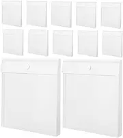 PLAFOPE 12pcs Craft Paper File Holder Reusable Plastic Envelopes Secure Closure View Office Home Document Folders Bag