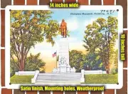 METAL SIGN - New York Postcard - Champlain Monument, Plattsburg, N. Y.