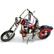 Boyle Easy Rider Motorbike Metal Ornament Vintage Home Vehicle Decor Red 35cm