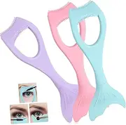 Beavorty 3-pack Mermaid Shape Mascara Shield Applicator Eyelash Comb for Makeup Lash Tool Spoolie Makeup Shield