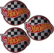 Yerchic Hot Embroidery Wheels Patch Iron On Sew On Patches for Jacket Shirts Jeans Backpack Sewing Decorating DIY Craft 3IN(3 pcs)
