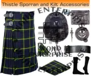 Scottish Traditional Gordon Tartan 8 yard Kilt & Accessories Package for Men's