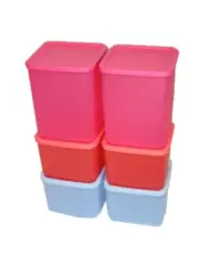 Tupperware Basic Bright Square 6-Pc Set New