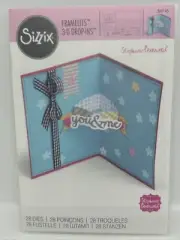 Sizzix Die CARD WITH BANNERS 3D Drop Ins Framelits #560145 Stephanie Barnard