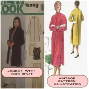 1950s 1960s Vintage Ladies Sewing Pattern Ladies Jacket Side Split Evening Wear