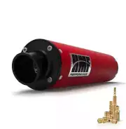 HMF PERFORMANCE SLIP ON EXHAUST RED W/ BLACK TURNED CAP + JET KIT KFX400 2003+