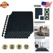 Easy Assembly Blue Rubber Exercise Mat - 24'' Tiles for Effective Workout Spaces