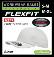 Flexfit Cap Silver, Perma Curve Hats 6277 Caps Flex fit Hat