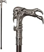 36" Skull Dragon Claw ,Angel Wings ,Loyal Dog Head Metal T-Handle Gentleman's Walking Cane Stick, Accessory for Everyday Use, Drama, Wizarding Cosplay, Stage Prop