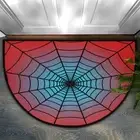 Half Round Door Mat, Cool Spider Web Print Non-Slip Half Circle Rug Washable ...